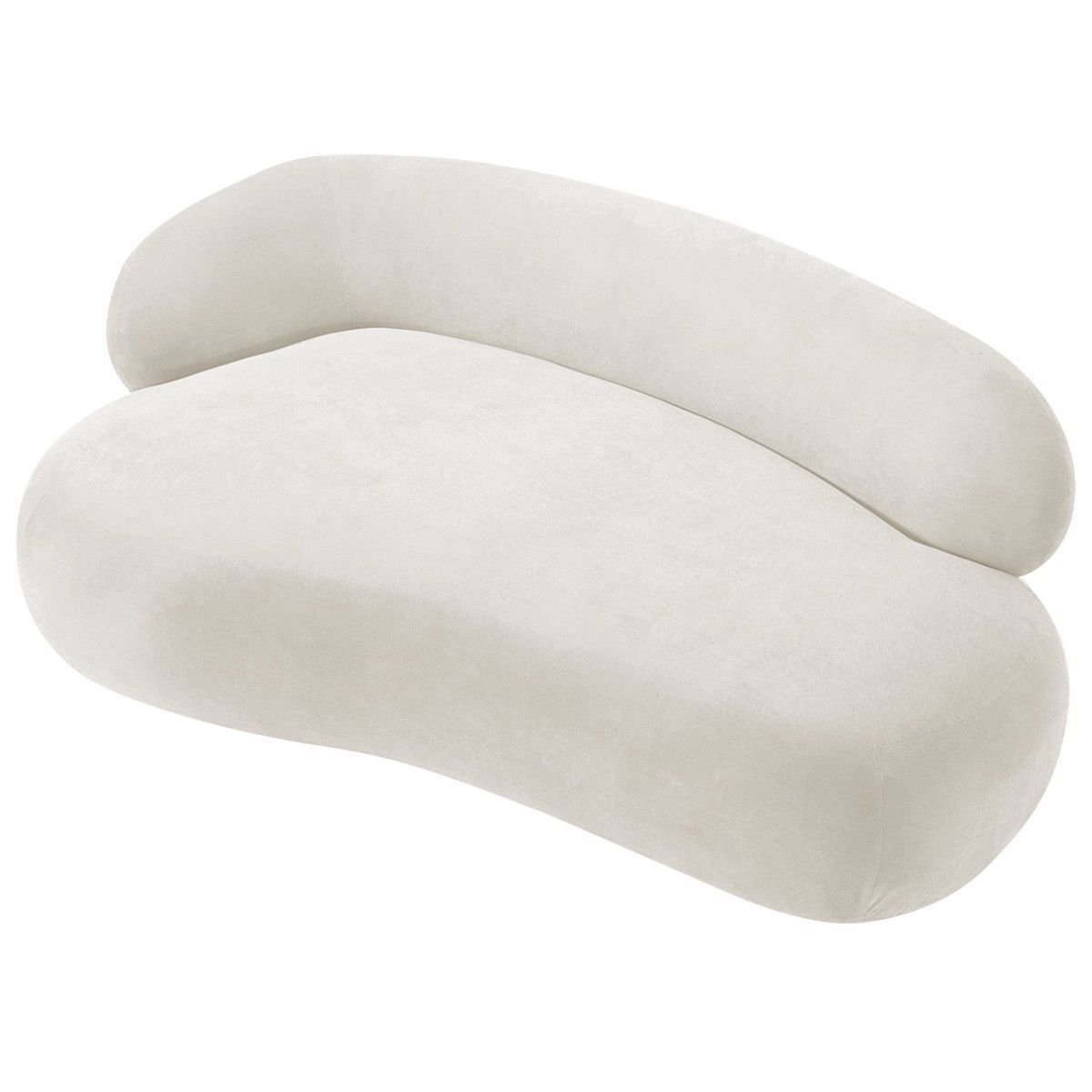 Recamier Sofá Curvo Luxo Recepção Lado Direito Canadá 200cm Bouclé Branco - Incasa Decor - 4