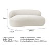 Recamier Sofá Curvo Luxo Recepção Lado Direito Canadá 200cm Bouclé Branco - Incasa Decor - 8