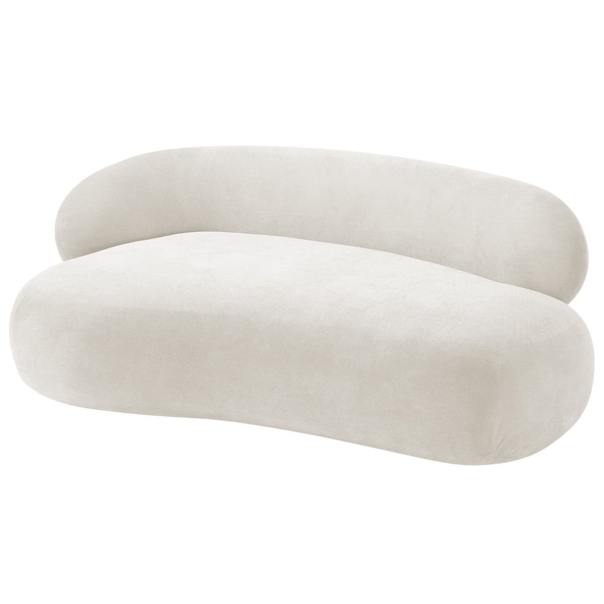 Recamier Sofá Curvo Luxo Recepção Lado Direito Canadá 200cm Bouclé Branco - Incasa Decor - 3