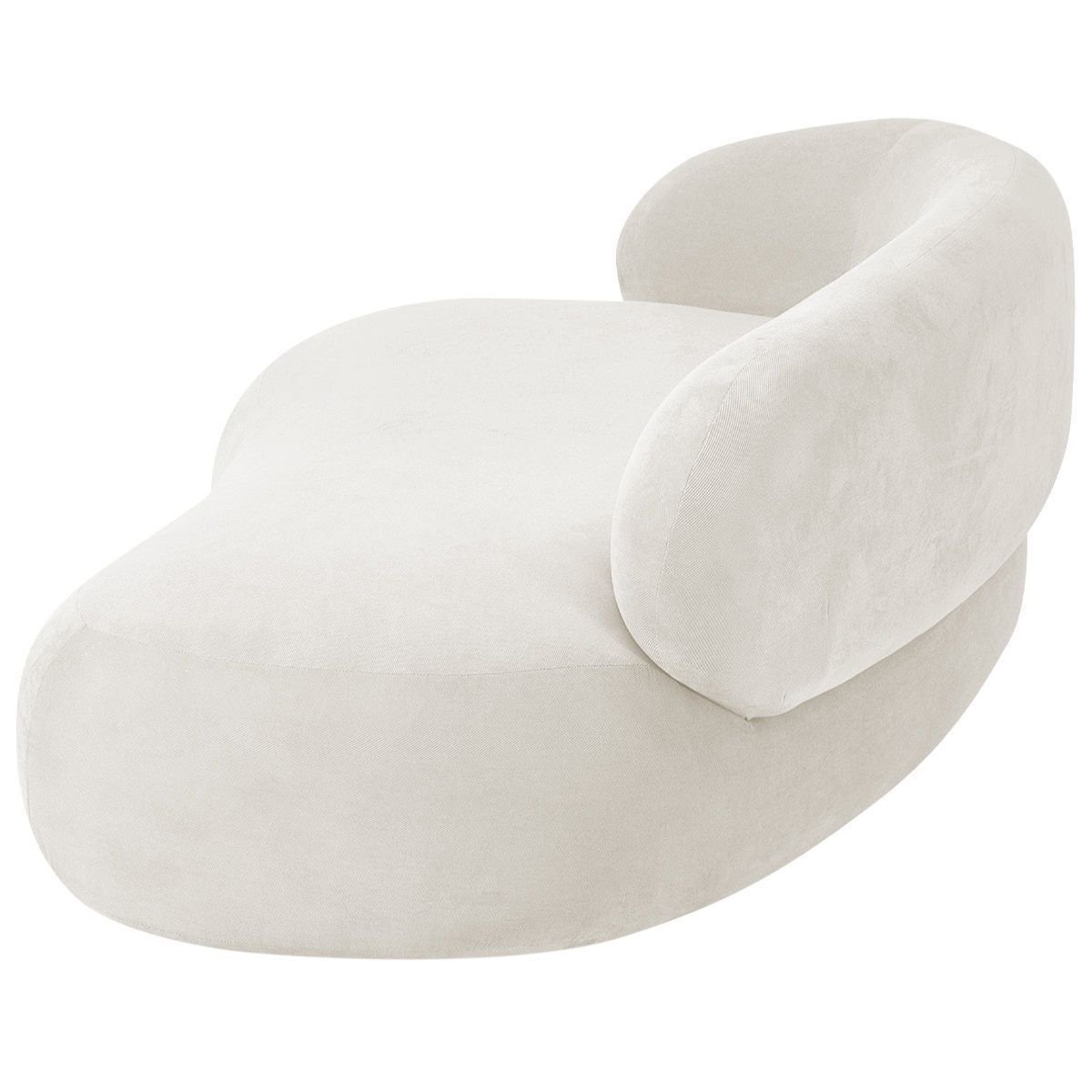 Recamier Sofá Curvo Luxo Recepção Lado Direito Canadá 200cm Bouclé Branco - Incasa Decor - 5
