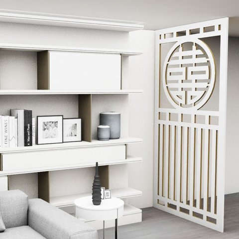 Painel Vazado Divisória Mdf Pequim Branco - 1,20x2,70m