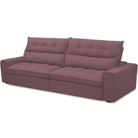 Sofá Retrátil Reclinável para Sala de Estar Living 250cm Dimas F04 Veludo Lilás