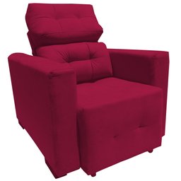 Sofá Poltrona 1 lugar Retrátil e Reclinável Veneza Vermelho- Moveis Aguias - 3