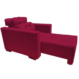 Sofá Poltrona 1 lugar Retrátil e Reclinável Veneza Vermelho- Moveis Aguias - 2