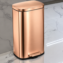 Ver imagem 2 de Lixeira Inox Retangular c/Pedal 30L. Escovado Mood - Red Gold