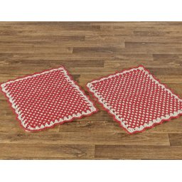 Tapete Crochê Dupla Face 2 Peças 70cm x 45cm 100% Algodão Cru - 1