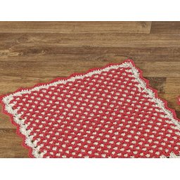 Tapete Crochê Dupla Face 2 Peças 70cm x 45cm 100% Algodão Cru - 3