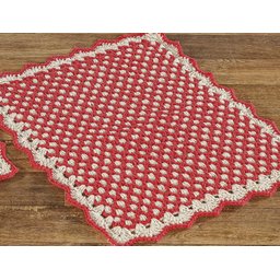 Tapete Crochê Dupla Face 2 Peças 70cm x 45cm 100% Algodão Cru - 2