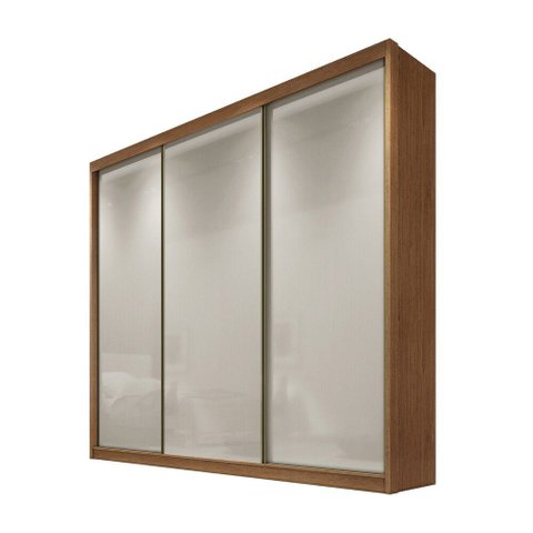 Guarda Roupa Casal Arezzo 3 Portas 4 Gavetas Novo Horizonte Cumaru/Fendi