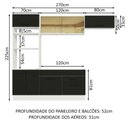 Ver mais imagens de Cozinha Completa 270004 Com Armário E Balcão Branco/Preto