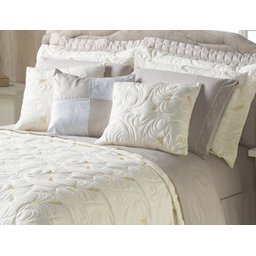 Kit Acolchoado Casal King Melody Dupla Face 5 Peças Marfim - 2