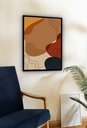 Ver imagem 1 de Quadro Decorativo Abstrato Formas Marrom - 70x50cm:moldura Preta