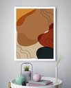 Ver imagem 2 de Quadro Decorativo Abstrato Formas Marrom - 70x50cm:moldura Preta