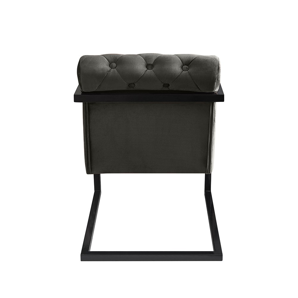 Kit 04 Poltronas Dallas Luxo Base de Ferro Preto Veludo Cinza Ruotolo Decor - 4
