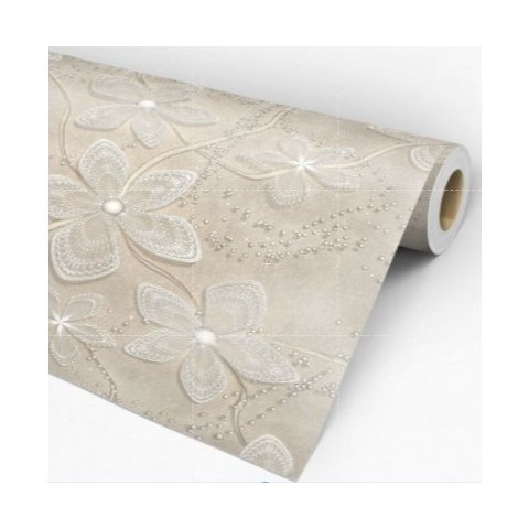 Papel de Parede Decorativo Floral Areia Tons Claros 2,5m