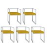 Kit 05 Cadeira de Jantar Cubo Office Escritório Recepção Ferro Cinza Suede Amarelo - Ahazzo Móveis A - 1