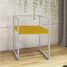 Kit 05 Cadeira de Jantar Cubo Office Escritório Recepção Ferro Cinza Suede Amarelo - Ahazzo Móveis A - 2
