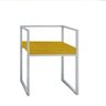 Kit 05 Cadeira de Jantar Cubo Office Escritório Recepção Ferro Cinza Suede Amarelo - Ahazzo Móveis A - 3
