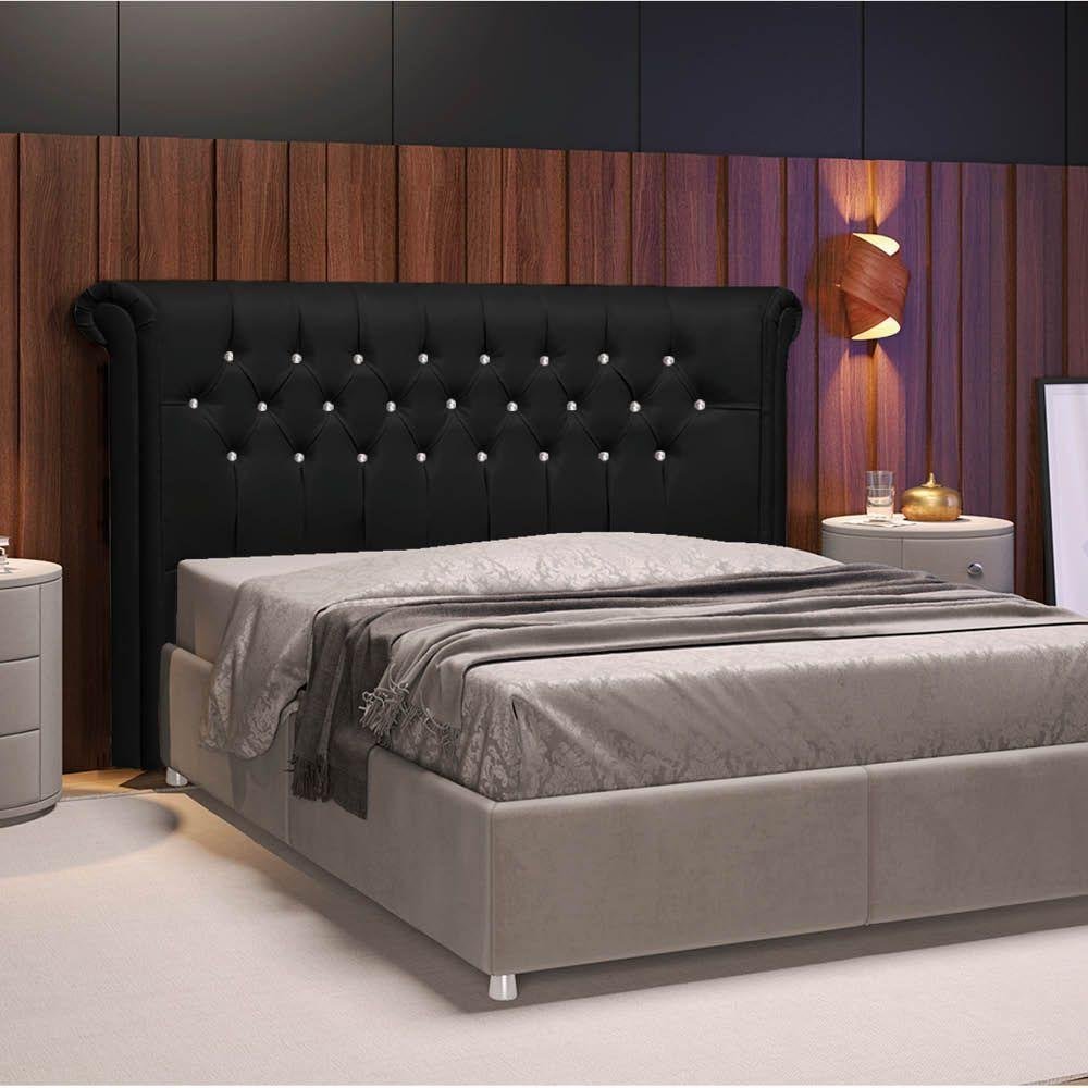 Cabeceira Solteiro Brescia P04 100 Cm Suede Preto - 6