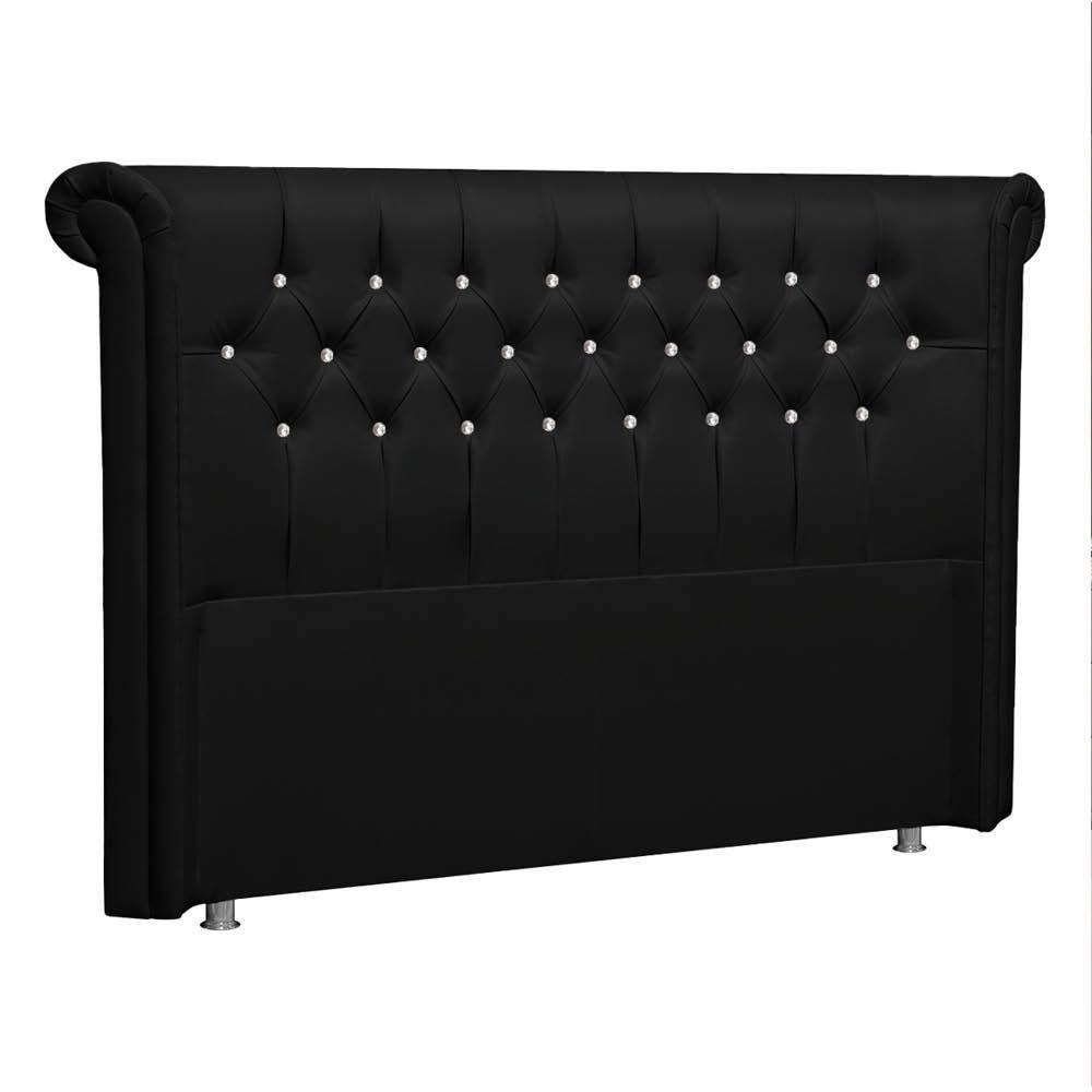Cabeceira Solteiro Brescia P04 100 Cm Suede Preto - 1