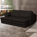 Ver imagem 2 de Sofá Decorativo Sala de Estar Marselha Retratil Manual 2 Lugares 175cm Couro Marrom - Mozzelar