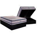 Ver imagem 1 de Cama Box Baú Queen: Colchão Molas Ensacadas Paropas Blue + Base Crc Black (158x198)