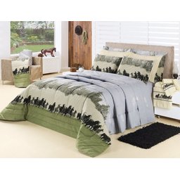 Kit Edredom Casal Padrão 5 Peças Desire 100% Algodão 200 Fios Texas - 1