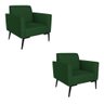 Kit 2 Poltronas Pés Villach Marisa Veludo Luxo Verde A136 D03 - D'rossi - 1