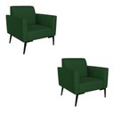 Ver imagem 1 de Kit 2 Poltronas Pés Villach Marisa Veludo Luxo Verde A136 D03 - D'Rossi