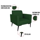Ver imagem 5 de Kit 2 Poltronas Pés Villach Marisa Veludo Luxo Verde A136 D03 - D'Rossi