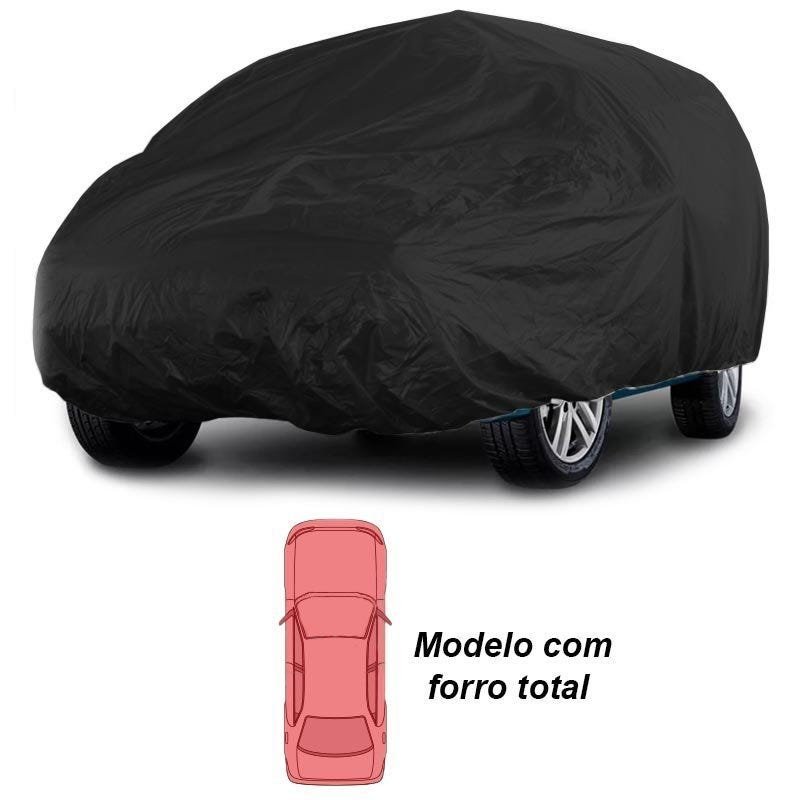 Capa Automotiva Cobrir Carro Protetora Couro Ecológico Premium Forrada Tamanho G Preta Carrhel - 2
