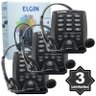 Kit 3 Telefones Headset com Base Discadora Teclado Elgin Hst 6000 Telemarketing Preto - 1