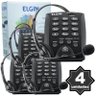 Kit 4 Telefones Headset com Base Discadora Teclado Elgin Hst 6000 Telemarketing Preto - 1