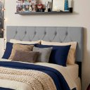 Ver imagem 1 de Cabeceira Painel Estofada Paris Suede Cinza Queen 1,60m para Cama Box - Arkell