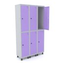 Ver imagem 1 de ROUPEIRO DE AÇO 3M 06 PORTAS PITÃO PANDIN - CINZA/LILÁS GRP 503/6 DI