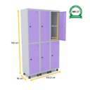 Ver imagem 2 de ROUPEIRO DE AÇO 3M 06 PORTAS PITÃO PANDIN - CINZA/LILÁS GRP 503/6 DI