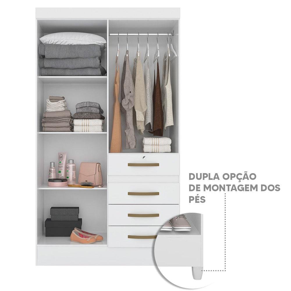 Guarda-roupa de Bebê Branco com Espelho - 3
