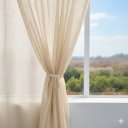 Ver imagem 2 de Cortina Gaze de Linho Sala Quarto com Forro 2,80x1,80 Marfim