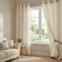 Ver imagem 3 de Cortina Gaze de Linho Sala Quarto com Forro 2,80x1,80 Marfim