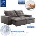 Ver imagem 6 de Sofá 4 Lugares Paris Retrátil e Reclinável Super Pilow 250cm Cinza - Celflex