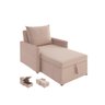 Sofá 3 em 1 Chaise, Cama e Baú Neve Rose Estofama - 1