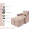 Sofá 3 em 1 Chaise, Cama e Baú Neve Rose Estofama - 4