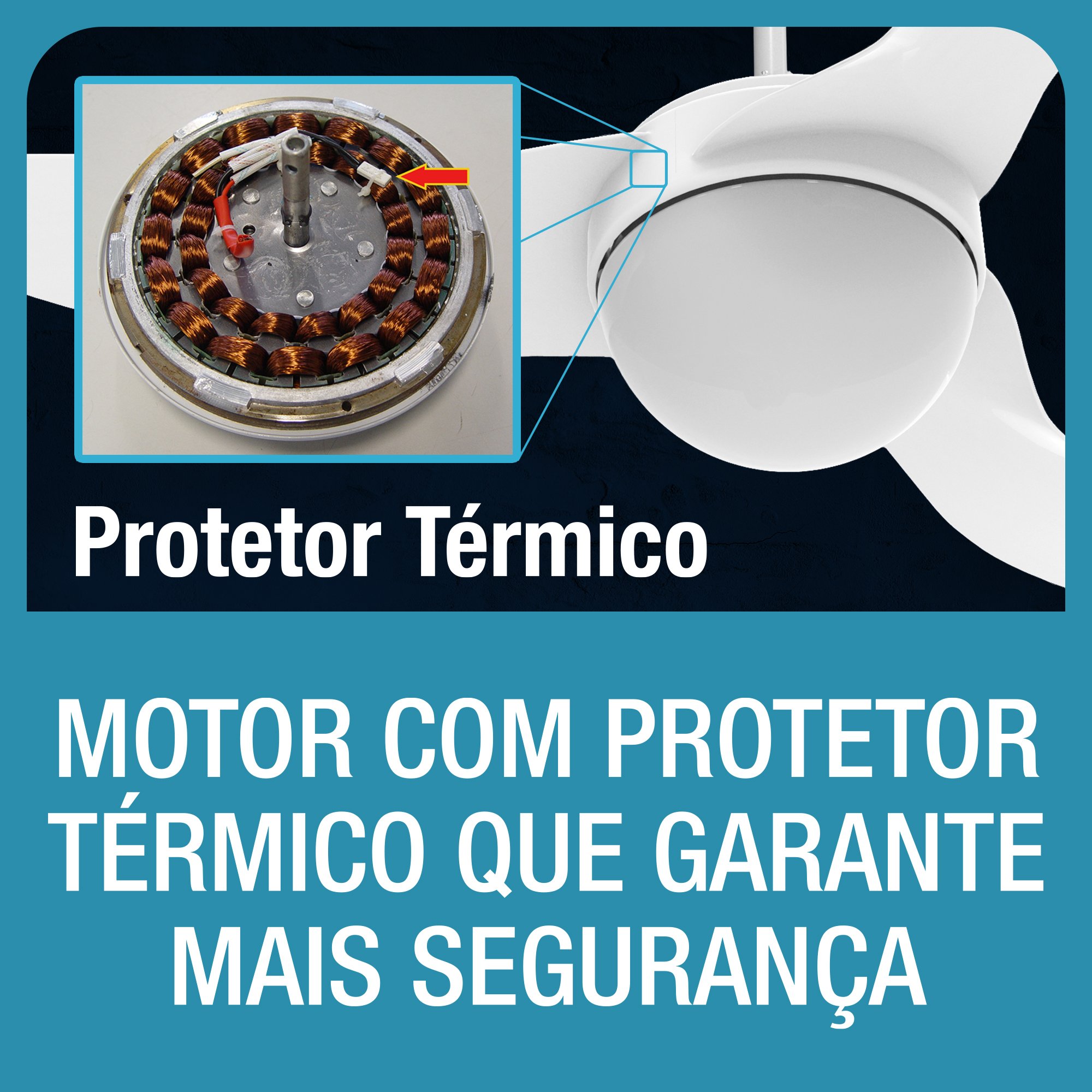 Ventilador de Teto Aliseu Terral com Controle de Parede 127v - Branco - 12