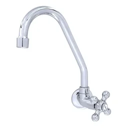 Torneira Para Cozinha Bica Móvel Metal Luxo Cromada De Parede Bognar - 2