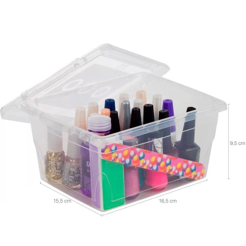 Kit 6 Caixas Organizadoras Multiuso 2l Cada Incolor Armário - 2