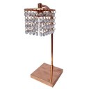 Ver imagem 1 de Abajur Mesa Acabamento Cobre Pedra Cristais Legitimo
