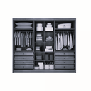 Ver imagem 2 de Guarda Roupa Rizon Glass 6 Portas 8 Gavetas 2 Portas Reflequita Nh Rei de Casa Neve
