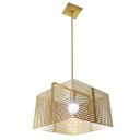 Ver imagem 1 de Pendente Aramado Mod Quadrado Dourado Interlux