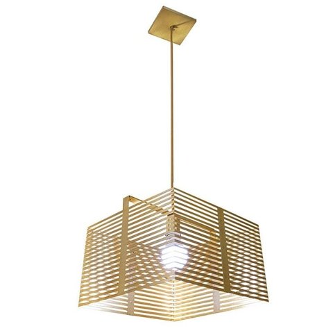 Pendente Aramado Mod Quadrado Dourado Interlux