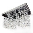 Ver imagem 1 de Lustre Plafon Cristal Legitimo Duplo Base Retangular 8x8 Sala Quarto Led Inclusa